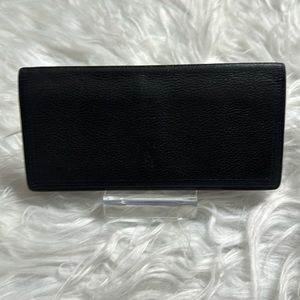 YSL Long Wallet Pebbled Leather Navy PreLoved
